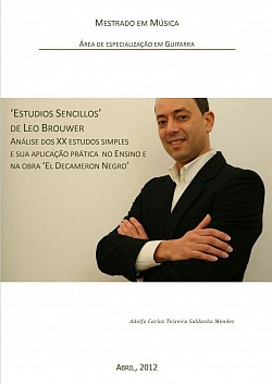 Capa da tese de mestrado em música na área de especialização em guitarra, no Instituto Politécnico de Castelo Branco na Escola Superior de Artes Aplicadas de Adolfo Mendes