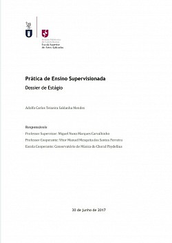 Capa do dossier de estágio da Prática de Ensino Supervisionada de Adolfo Mendes